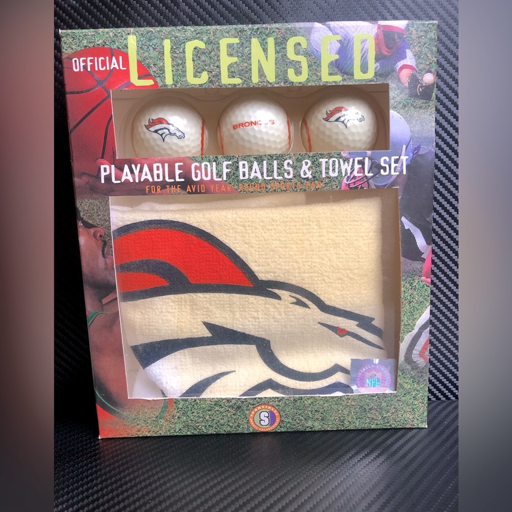 New Sportibles Denver Broncos golf ball set